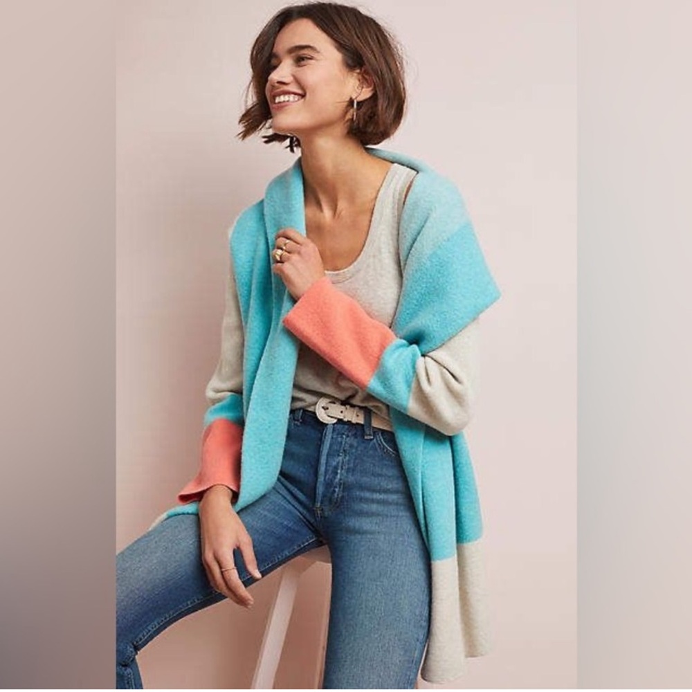 Anthropologie Multicolor Open Front Cardigan